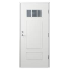 Ytterdörr Louise - spårfräst mönster 11x21 Högerhängd Cotswoldglas Vit NCS S0502-Y