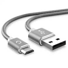 USB-kabel / datakabel för Logitech MX Masters 2S / MX Anywhere 2S / Keys-to-Go / K800, K830 / G903 / MX Ergo - 1m 2.4A USB-sladd Nylon Datakabel grå