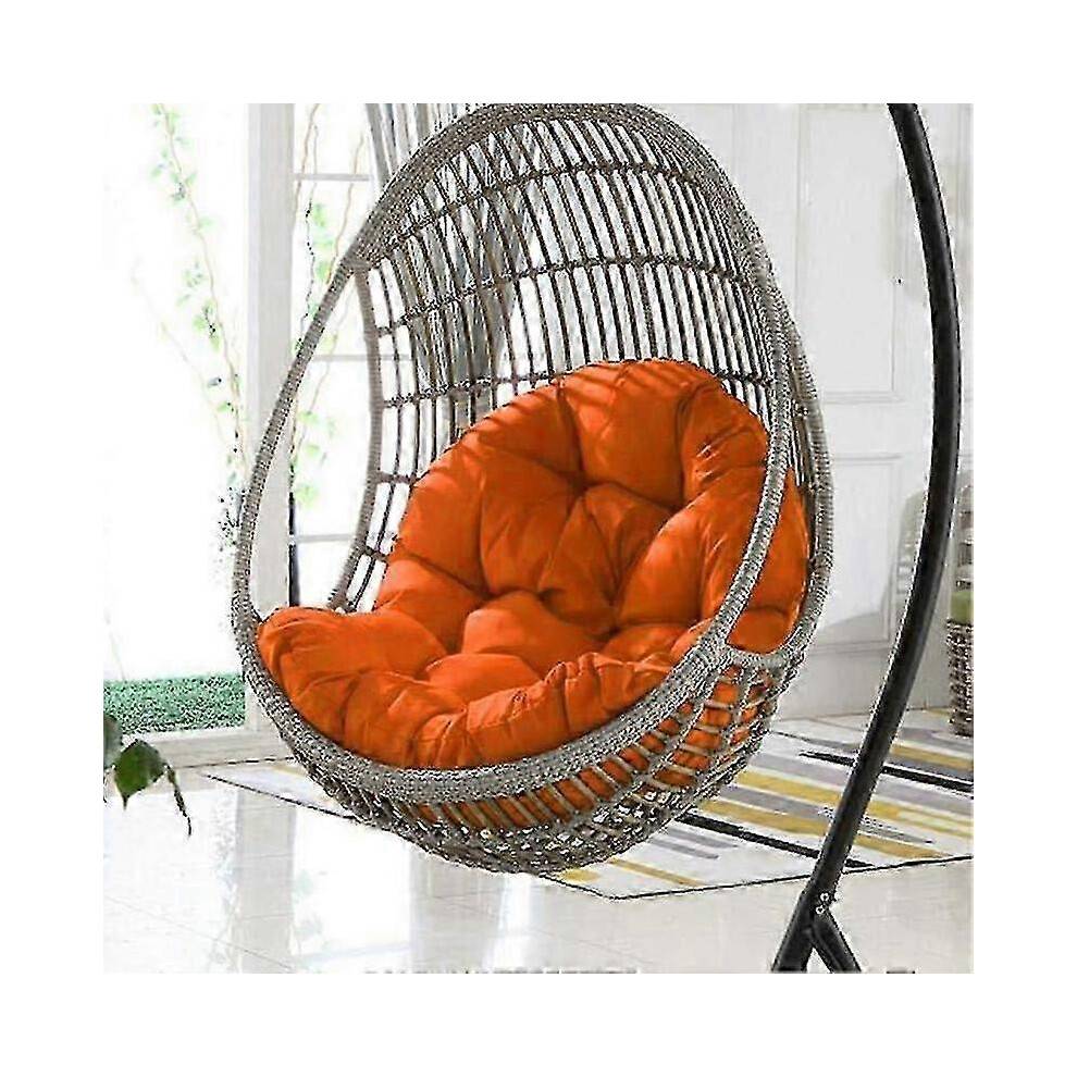 (120X80, Orange) Indoor Hanging Egg Swing Chair with Thick Cushion, Perfect for Garden or Home Relaxation