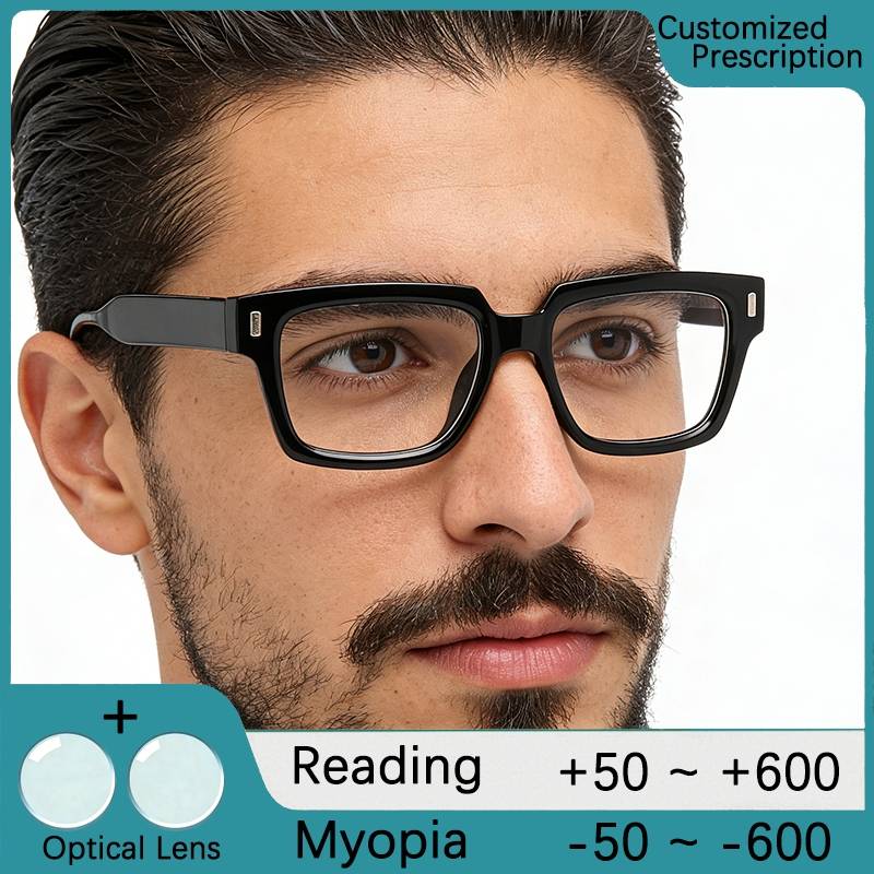 2 In 1 Men Polarized Optical Magnetic Sunglasses Clip On Magnet Prescription Reading Glasses Frame -0.5 TO -6.0