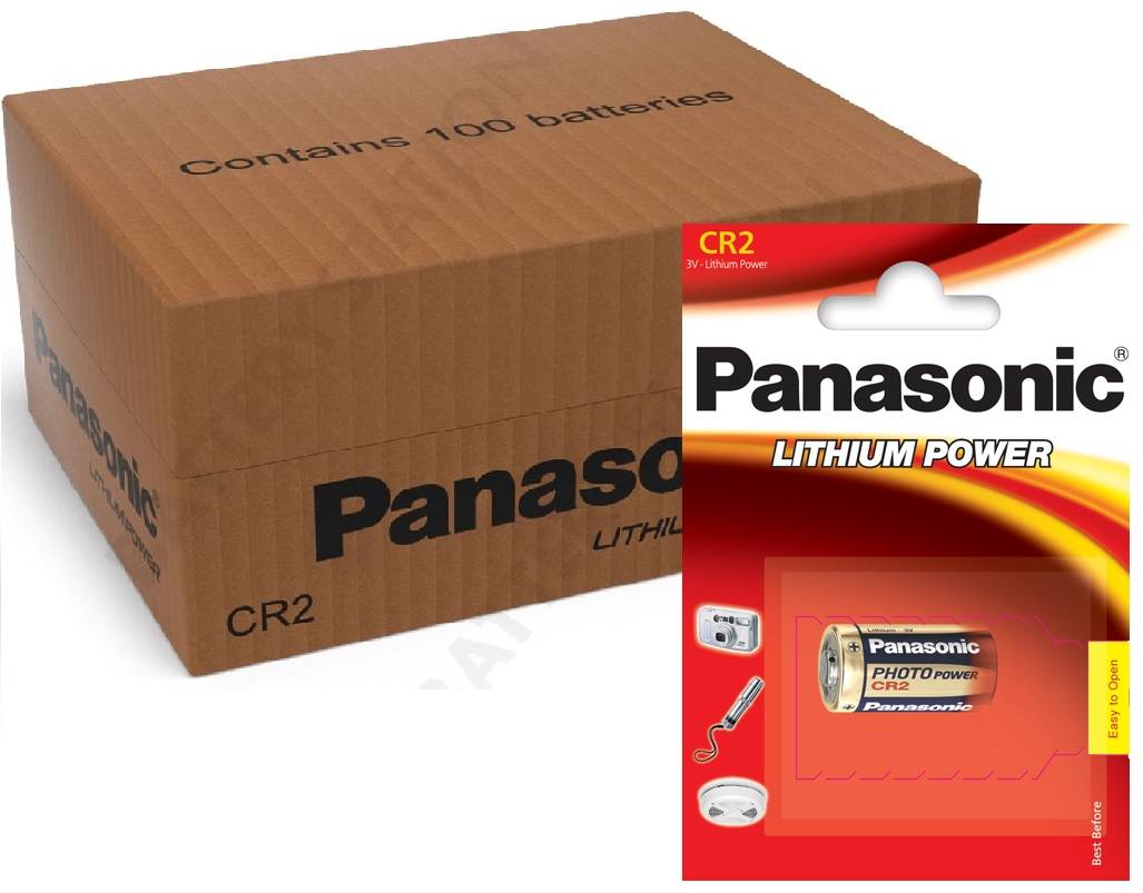 Panasonic CR2 Lithium Batteri 3V 100 x 1 stk blister (100 batterier)