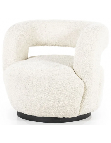 Sharon rotérbar lænestol i metal og polyester H76 cm - Sort/Beige