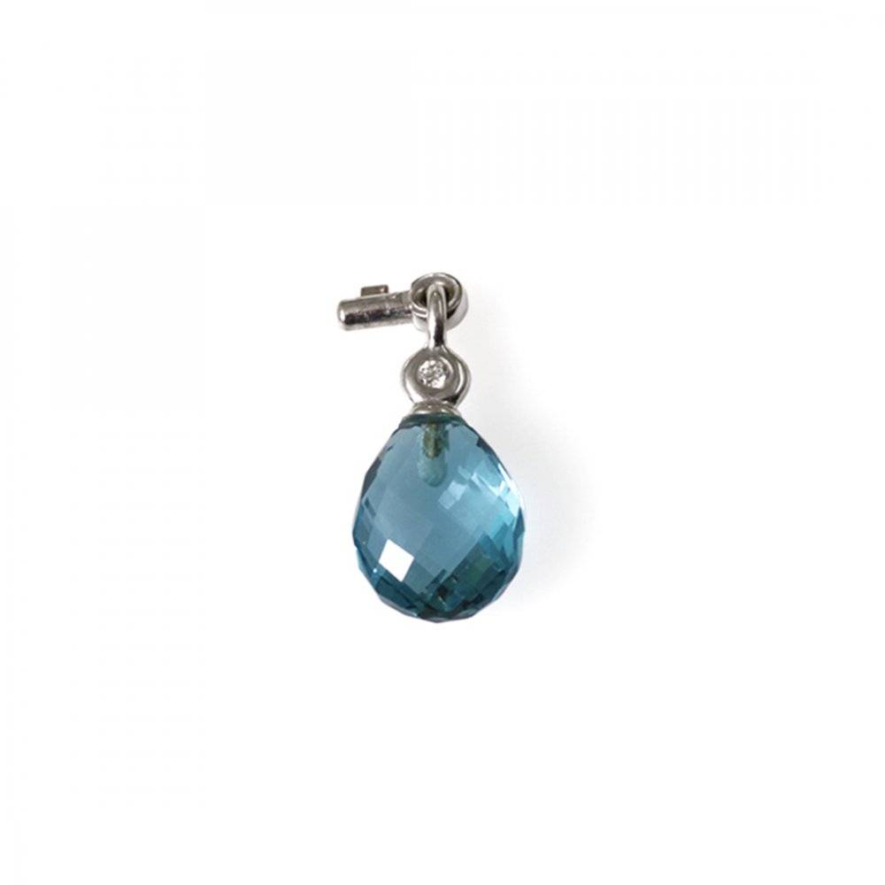 Nyckelhänge Vitguld Diamant Topas