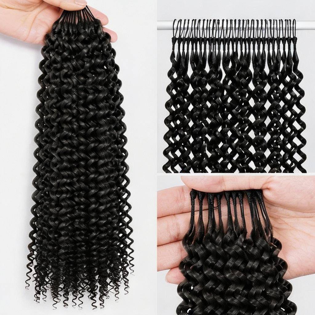 Smilegirl Curly Crochet Human Hair Extensions Deep Wave Crochet Human Hair Pre Separated Knotless Curly Bundles Human Hair For Women