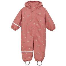 CeLaVi Regnoverall m. Fleece - PU - Tegelsten Dust m. Tryck - CeLaVi - 70 - Regnoverall