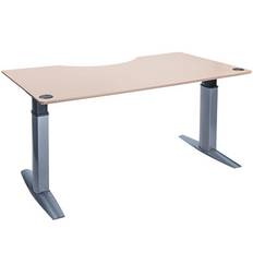 Goliath hæve-sænkebord, 200x100, cent., ahorn/alu