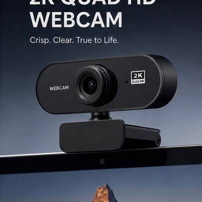 Högkvalitativ webbkamera i ABS-plast med 1080P och 2K-upplösning, autofokus och plug-and-play USB-anslutning, perfekt för videosamtal, livestreaming, - Multifärgad (2K,1080P)