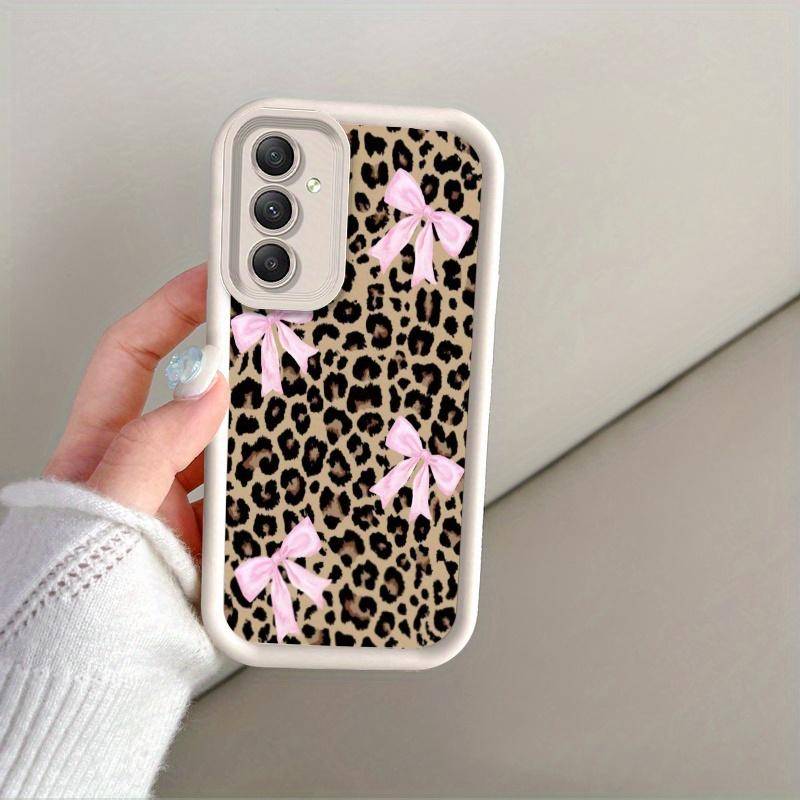 Rosa rosett leopardmönster mobilskal lämpligt för Samsung för galaxy S26 S25 S24 S22 S21 S20 FE Ultra Plus 5G stötsäkert