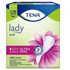 Tena Lady Slim Ultra Mini Anatomical Liners, 48 Pack