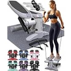 Mini Stepper med 3 par Motståndsband - Kompakt Stegmaskin för Allsidig Step & Aerobic-Träning, Hemma och på Kontoret - Stepmaskin för Cardio, Ben & Mage - Nordic Lifting