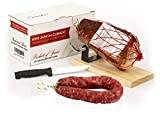 Serrano Skinka Rimmad Urbenat 1 Kg + Skinkhållare + Kniv + Salchichón Korv 200 gr - Jamon Serrano - Spanska Ham Jamonprive