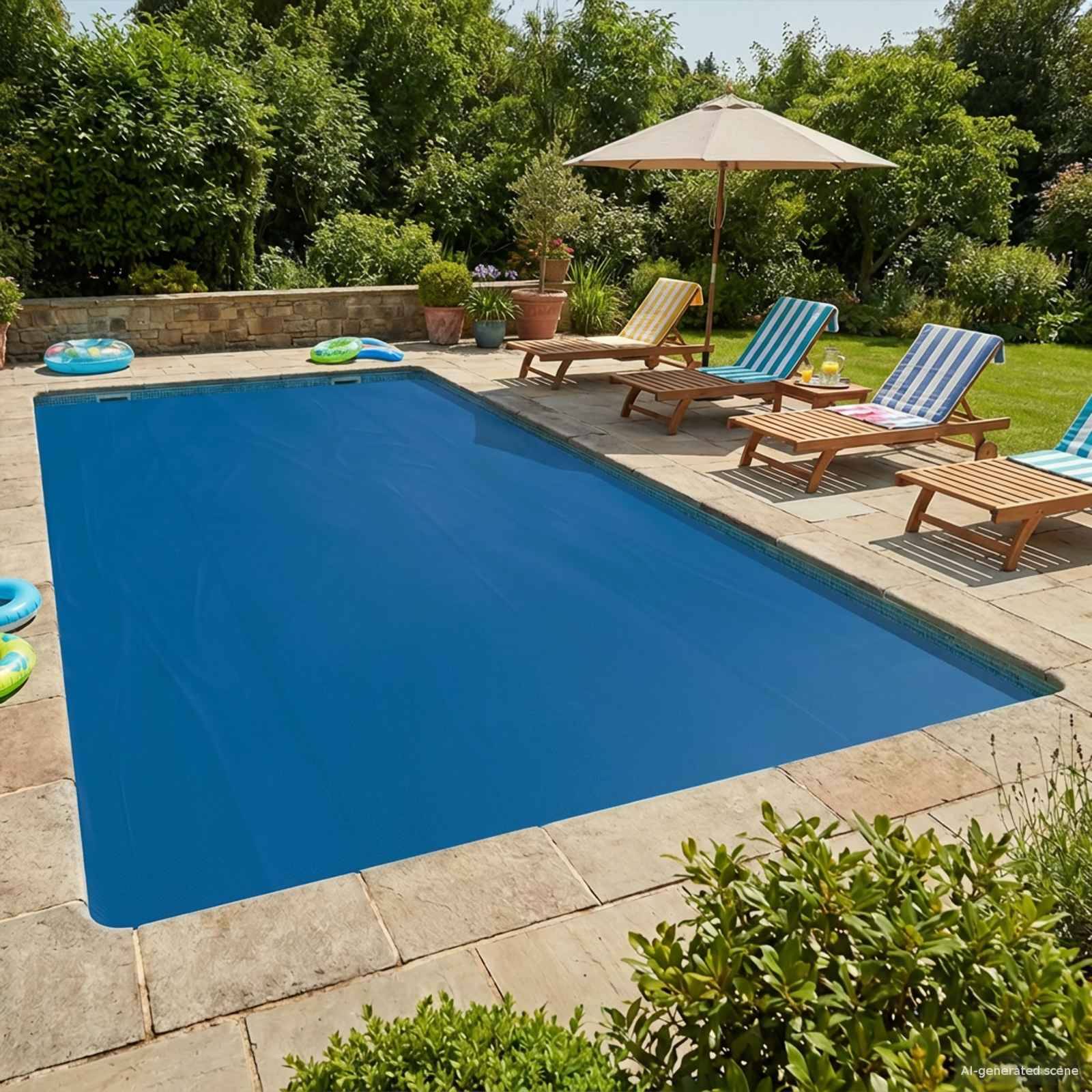 vidaXL Pool Cover Heavy Quality Blå 488 x 244 cm PE
