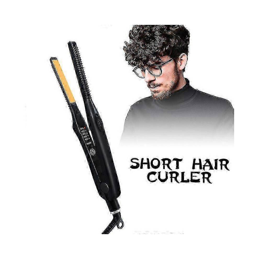 Mini Titanium Ceramic Flat Iron for Short Hair & Beard Styling Travel Size