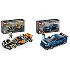 LEGO Speed Champions McLaren Formel 1 Rennwagen 2023 & Speed Champions Ford Mustang Dark Horse Sportwagen, Auto-Spielzeug mit Minifigur zum Bauen