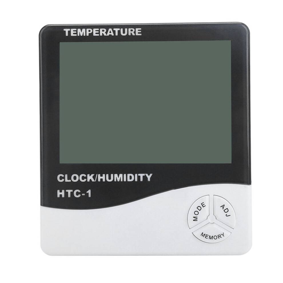 Temperatur- og fugtighedsmåler LCD elektronisk digital indendørs udendørs hygrometer multifunktionsskærm med 12 24-timers visning til