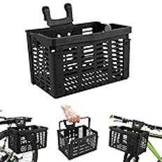 Okeeyseda Hopfällbar bakre cykelkorg, svart, 31,5 x 22,5 x 20,5 cm/12,4 x 8,8 x 8,0 tum (öppen) universella cykelkorgar, cykelförvaring