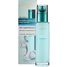 L'Oreal Paris Hydra Genius hyaluronsyra + aloe vätska återfuktande fuktkräm, återfuktande och återupplivande ansiktsserum för torr hud [70 ml]