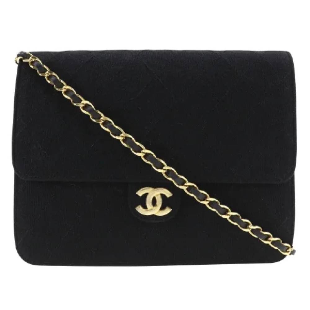 Chanel Vintage Pre-owned Bomuld skuldertasker - Vintage - Dame - Sort - ONE SIZE - Bomuld