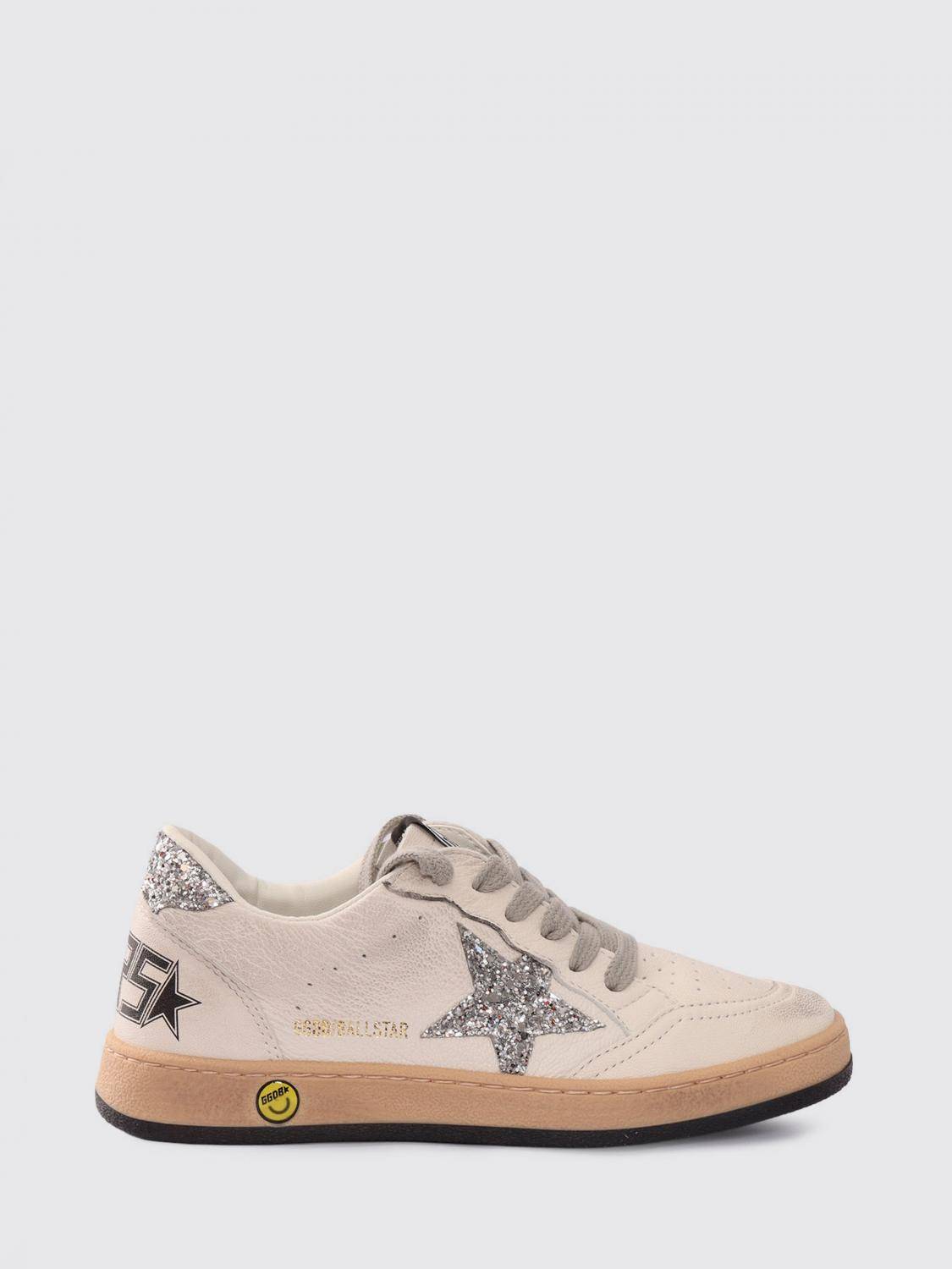 GOLDEN GOOSE Ball Star Sneakers für Jungen aus Leder und Glitzerstoff - 30
