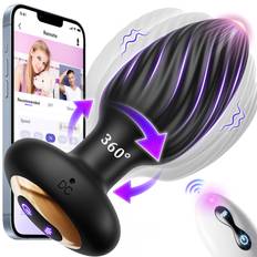 SuperLove 360 Twister Vibrating Anal Plug with 2 Motors & Remote Black