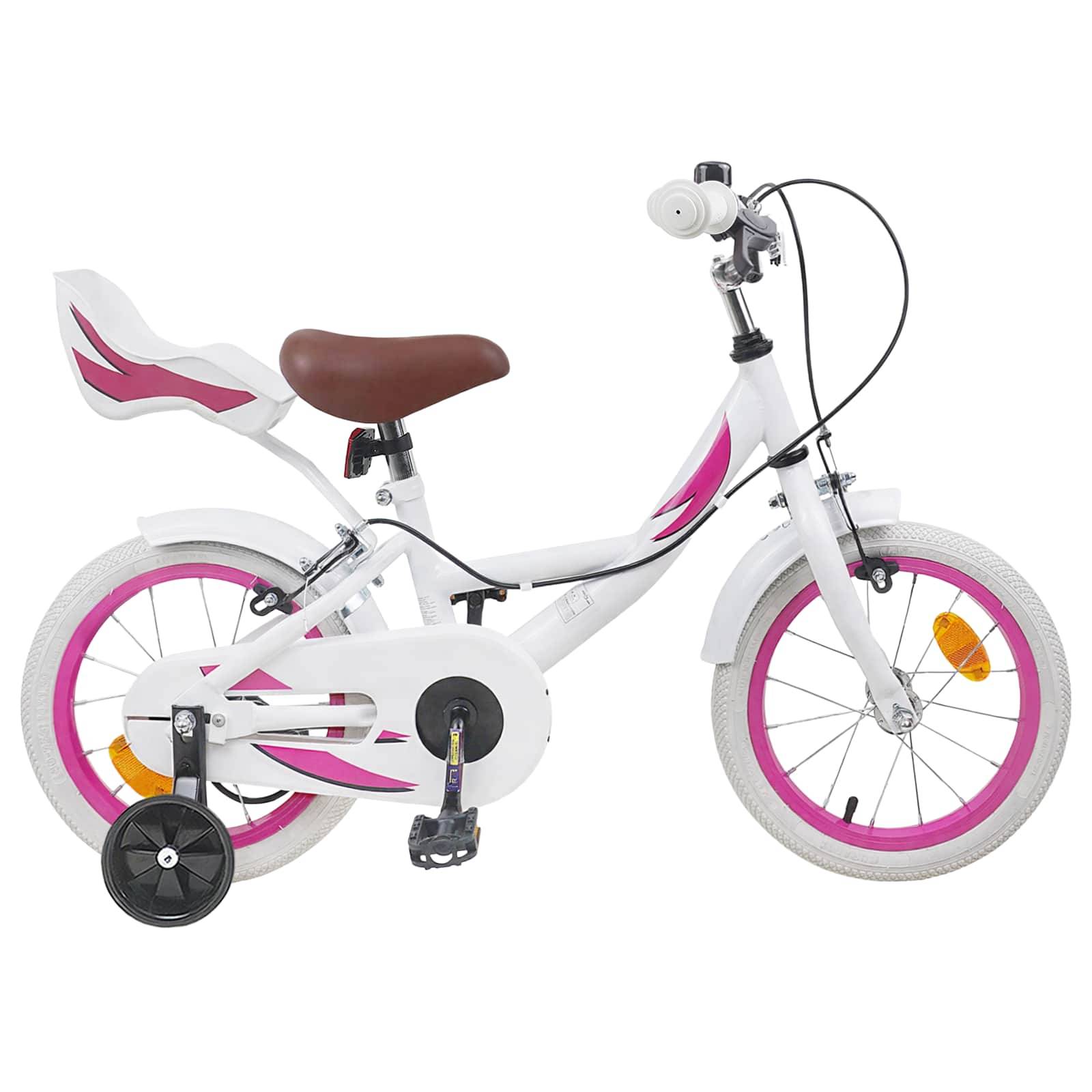 vidaXL Barncykel 14 Tum från 3-5 år gammal Vit