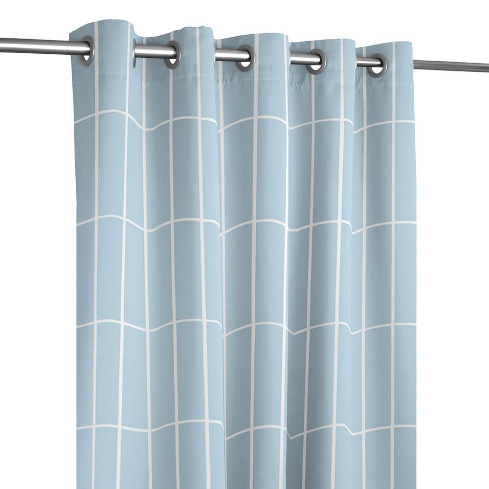 Marimekko Tiiliskivi Vit/Ljusblå Öljettlängd