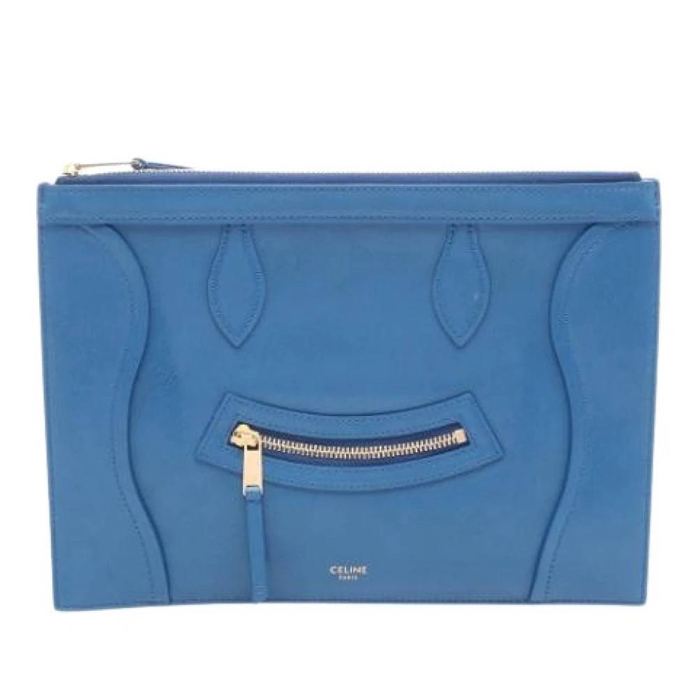 Celine Vintage Pre-owned Læder Clutch - Vintage - Dame - Blå - ONE SIZE - Læder