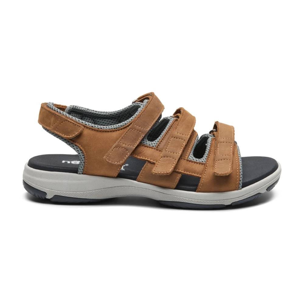 New Feet, Sko , Dame, Brun, 42 EU, Sporty Velcro Strap Sandaler