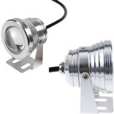 Dc 12v 10w platt eller konvex lins vattentät undervattens-ledd strålkastare strålkastare pool bil lampa fyrkantig lampa silver skal - Konvex lins varm whi