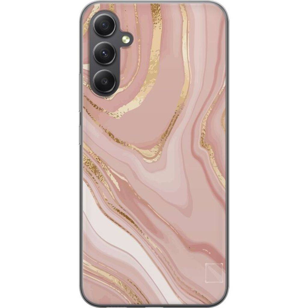 Samsung Galaxy A05s Transparent Mobilskal Ljusrosa marmor