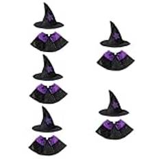 Beavorty 5 Set Halloween Cape Hund Cosplay Outfits Halloween Hundkläder Katt Halloween Fest Dekoration Vampyr Kostym Vampyr Cape Nyhet Kudde Hunden Lilat Akryl Husdjurskläder