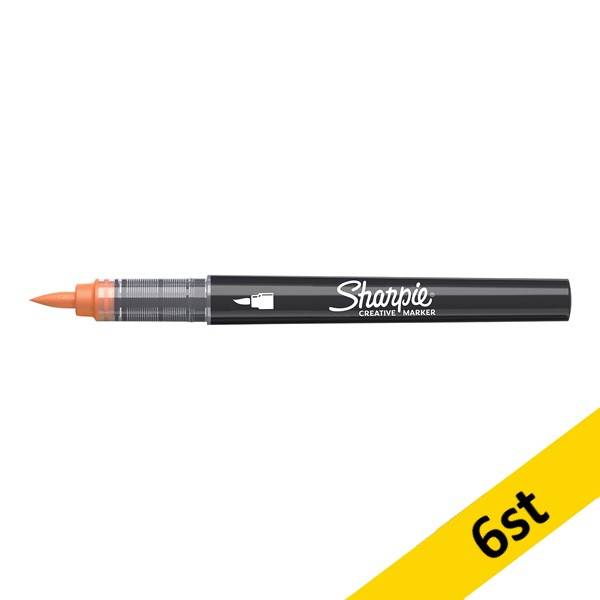 Akrylpenna penselspets | Sharpie Creative | orange | 6st