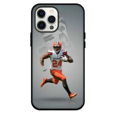 NFL Nick Chubb Phone Case For iPhone Samsung Galaxy Pixel OnePlus Vivo Xiaomi Asus Sony Motorola Nokia - Nick Chubb Cleveland Browns 24 Running On Gray Background