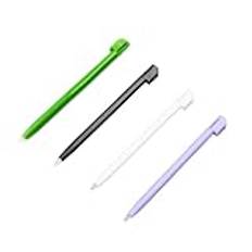 Paket 4 för NDSL Extra Stylus Touch-pennor fyra färger set ersättning, för Nintendo DS NDS Lite spelkonsol, ny grön/ljuslila/svart/vit plast penna touchpenna reservdelar 4 st