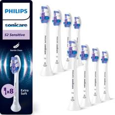 Philips Sonicare S2 Sensitive borsthuvuden, Vita, 8-pack, HX6058/87