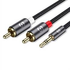 ESSAGER 3M HiFi-ljud 3,5 mm Jack till 2RCA Hane Splitter Aux-kabel för TV PC-förstärkare DVD-högtalare