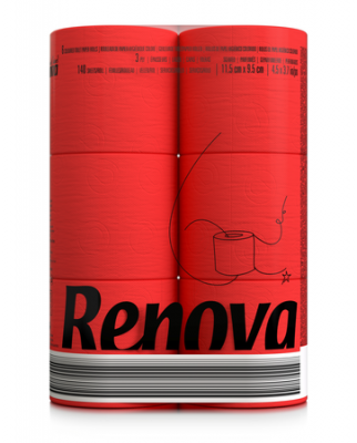 Rött Toalettpapper, 12 st 6-pack