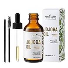 60 ml ekologisk jojobaolja för hårvård, kallpressad jojobaolja för huden, 100 % ren icke-raffinerad jojobaolja, jojobaolja för att återfukta huden