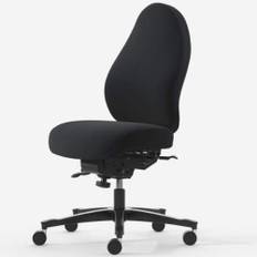 Malmstolen Premium R4 Høj, Sort Select Forberedt til nakkestøtte (P) DUX pascal sæde, 45-56 cm Alu fod, Hjul til hårde gulve - Svart
