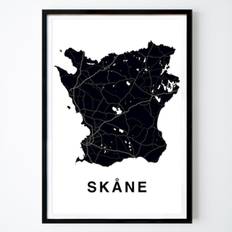 Platser & Städer Poster: Karta över Skåne av Filip Björkman