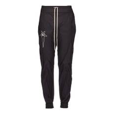 Rick Owens, Bukser, Herre, Sort, XL, Hamp, Sort Champion Joggers med Pentagram Logo