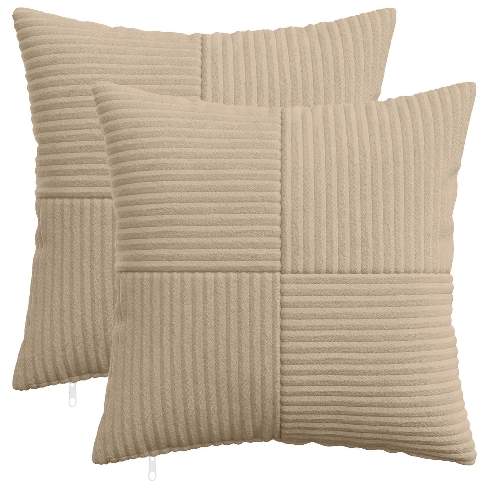 vidaXL Pudebetræk 2 pcs ALMELO Gråbrun 35 x 35 cm cordfløjl