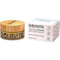 Biolavita - naturlig anti-åldr/rynka nattbalsam kräm med naturliga ingredienser - alla hudtyper - alla åldrar - med E-vitamin och naturlig rosenolja