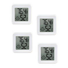 Mini Digitalt Termometer/Hygrometer med App, Trådløs, Indendørs - 4 stk