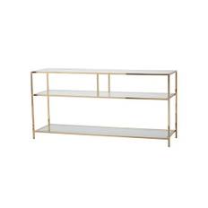 Shelby konsolbord mässing - Guld / Transparent (L: 140 x B: 40 H: 68 cm)