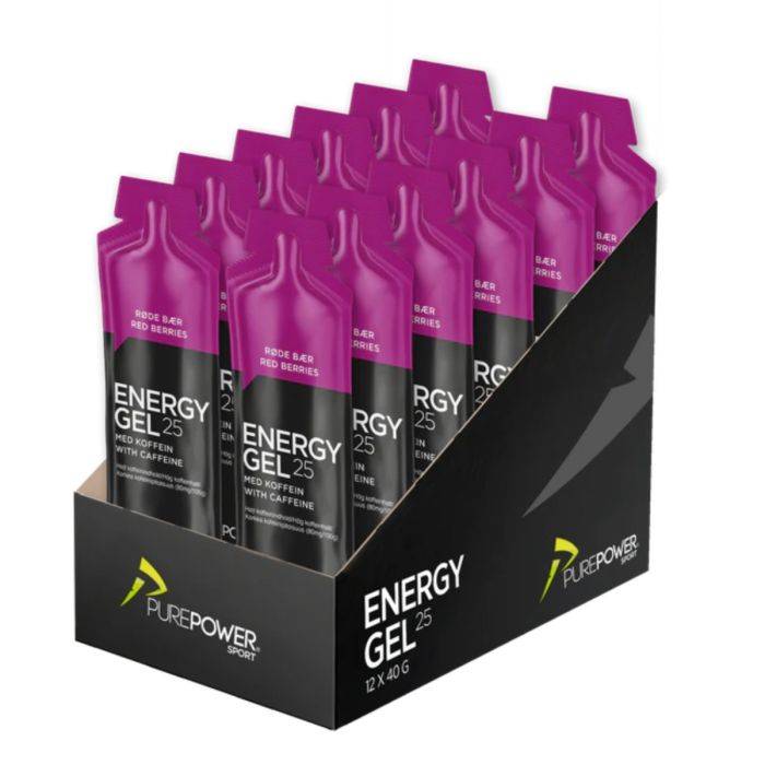 PurePower Energy Gel Caffeine Red Berry 12X40g. Stl. ONE SIZE Unisex