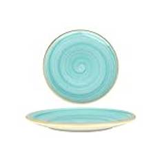 Bonna Diner tallrikar - Aqua - Porslin - 27 cm - set om 6