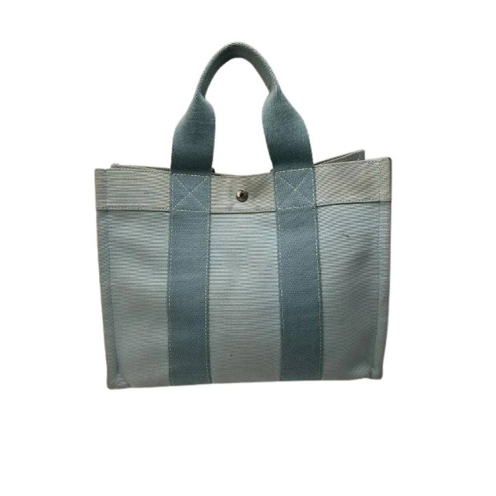 Hermès Vintage Pre-owned Canvas Tote Bag - Vintage - Dame - Blå - ONE SIZE -