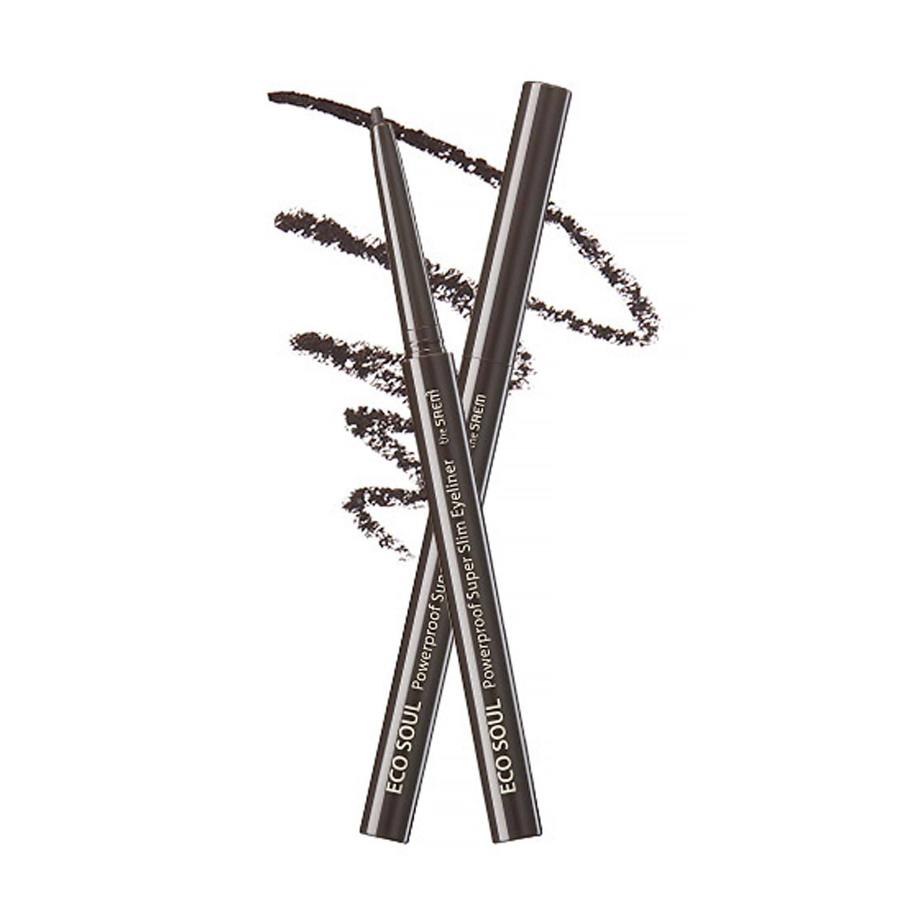 The SAEM Japan Official (the SAEM) Eco Soul Power Proof Super Slim Eyeliner BK02 Ash Black 0.1g 0525