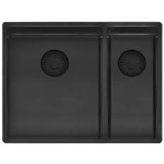 Reginox New York 34x40+18x40 (L) OKGD Comfort, Edelstahlspüle, Farbe matt black II, R40188